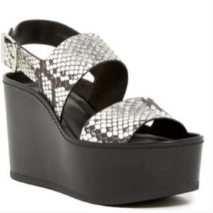 Vince Idalia Reptile Embossed Platform Sandal